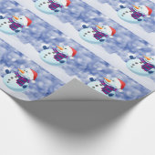 雪だるま冬メリークリスマス雪 ラッピングペーパー (角)