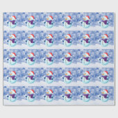 雪だるま冬メリークリスマス雪 ラッピングペーパー (フラット)