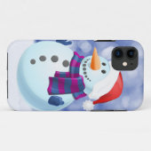 雪だるま冬メリークリスマス雪 Case-Mate iPhoneケース (裏面(横))