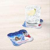 雪だるま冬ワンダーランドクリスマス ペーパーコースター (インサイチュ)