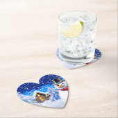 雪だるま冬ワンダーランドクリスマス ペーパーコースター (インサイチュ)