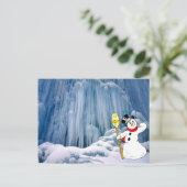 雪だるま凍ってい、ウォーターフォール ポストカード (スタンド正面)