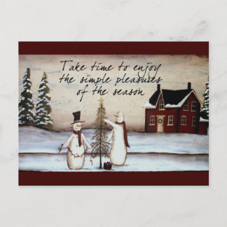 雪だるま初期のはがき ポストカード