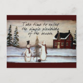 雪だるま初期のはがき ポストカード (正面)