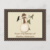 雪だるま初期のカードとクロウレシピカード ポストカード (正面)