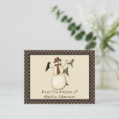 雪だるま初期のカードとクロウレシピカード ポストカード (スタンド正面)