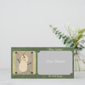 雪だるま初期のクリスマスフォトカード シーズンカード (スタンド正面)