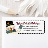 雪だるま初期の差出人住所ラベル – 休日 ラベル (インサイチュ)