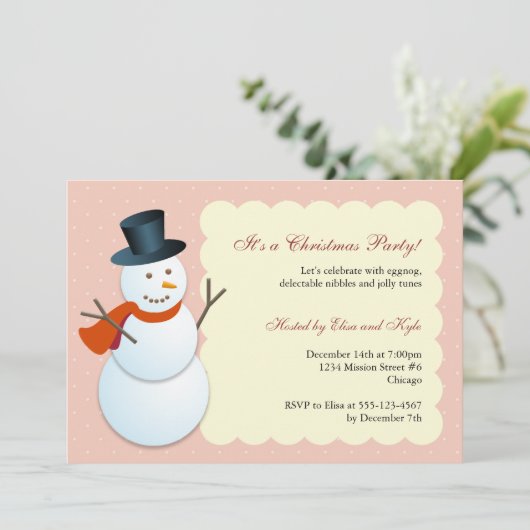 雪だるま北極ピンフレンドリークのクリスマスパーティー 招待状 (スタンド正面)