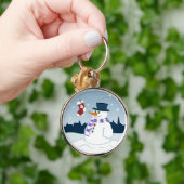 雪だるま及びストッキングのクリスマス キーホルダー (手)