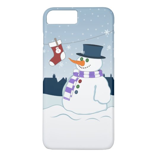 雪だるま及びストッキングのクリスマス Case-Mate iPhoneケース (裏面)