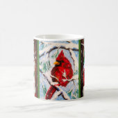 雪だるま及び（鳥）ショウジョウコウカンチョウの友人のコップ コーヒーマグカップ (中央)