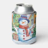 雪だるま名の追加クリスマスプレゼント 缶クーラー (缶正面)