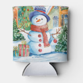 雪だるま名の追加クリスマスプレゼント 缶クーラー (正面)