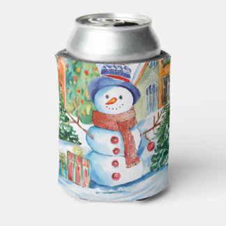 雪だるま名の追加クリスマスプレゼント 缶クーラー