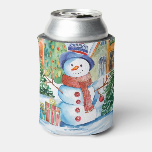 雪だるま名の追加クリスマスプレゼント 缶クーラー (缶裏面)