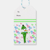 雪だるま吹の気泡 ギフトタグ (正面)