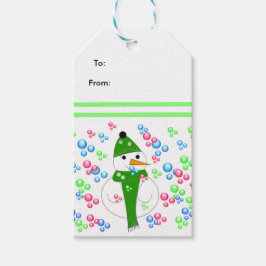 雪だるま吹の気泡 ギフトタグ