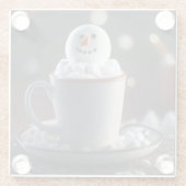 雪だるま喜び ガラスコースター (裏面)