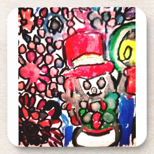 雪だるま喜び コースター (正面)