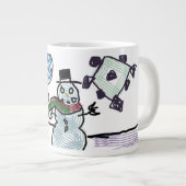 雪だるま喜び ジャンボコーヒーマグカップ (正面右)
