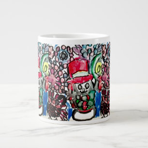 雪だるま喜び ジャンボコーヒーマグカップ