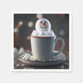 雪だるま喜び スタンダードカクテルナプキン (正面)