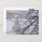 雪だるま喜び ポストカード (正面/裏面)