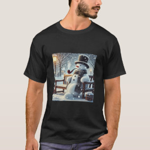 雪だるま喫煙 Tシャツ