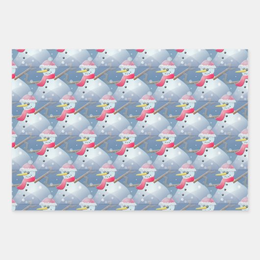 雪だるま型 ラッピングペーパーシート (正面)