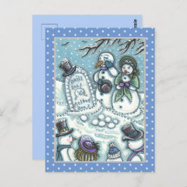 雪だるま墓地，彼の前に溶け，喪主，会葬者 ポストカード