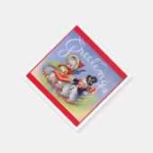 雪だるま夫妻からのクリスマス挨拶 スタンダードカクテルナプキン (角)