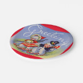 雪だるま夫妻からのクリスマス挨拶 ペーパープレート (アングル)