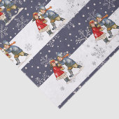 雪だるま子クリスマススノーフレークストライプのー 薄葉紙 (詳細)