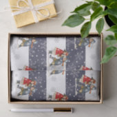 雪だるま子クリスマススノーフレークストライプのー 薄葉紙 (ギフト)