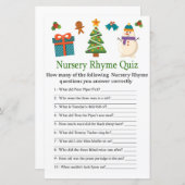 雪だるま子供部屋ライムクイズベビーシャワーゲーム (正面/裏面)