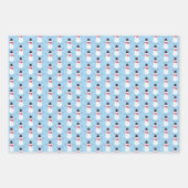 雪だるま季節のごあいさつズブルークリスマスホリデイW ラッピングペーパーシート (正面)
