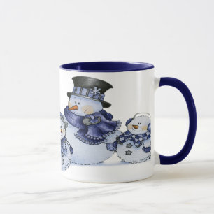 雪だるま家族のマグ マグカップ