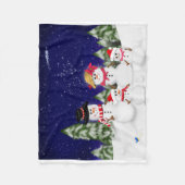 雪だるま家族の冬 フリースブランケット (正面)