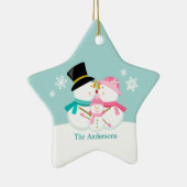 雪だるま家族の3つのクリスマス休暇 セラミックオーナメント (右)