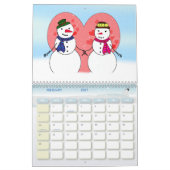 雪だるま年間 カレンダー (2月 2027)