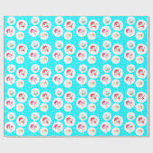 雪だるま式および雪だるまライトブルー ラッピングペーパー (フラット)