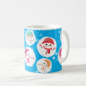 雪だるま式と雪だるま青 コーヒーマグカップ (正面右)