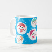 雪だるま式と雪だるま青 コーヒーマグカップ (正面左)