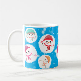雪だるま式と雪だるま青 コーヒーマグカップ