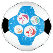 雪だるま式と雪だるま青 サッカーボール (回転)