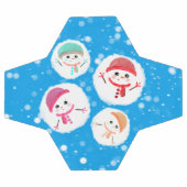 雪だるま式と雪だるま青 サッカーボール (フラット)