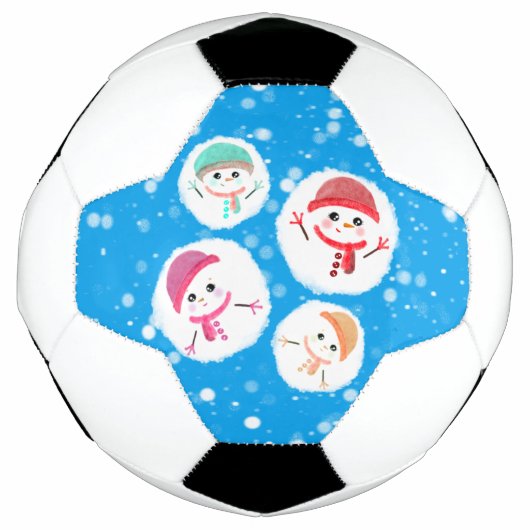 雪だるま式と雪だるま青 サッカーボール (正面)