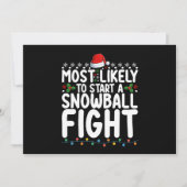 雪だるま式のクリスマス戦いを始める可能性が高い 招待状 (正面)