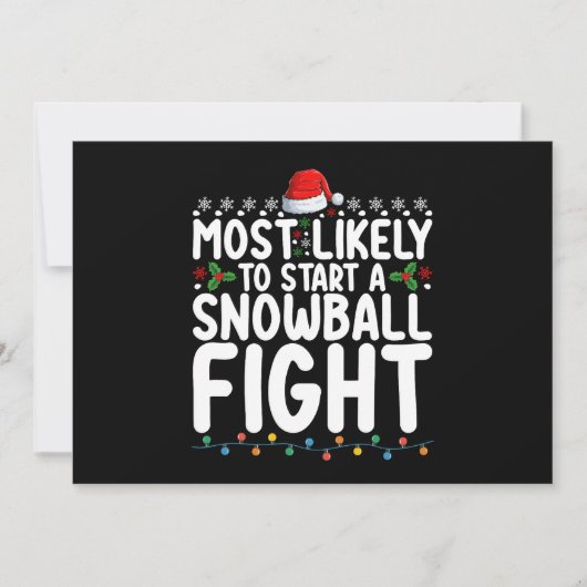 雪だるま式のクリスマス戦いを始める可能性が高い 招待状 (正面)